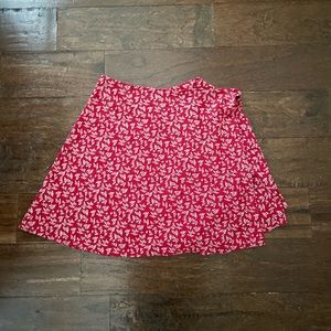 Brandy Melville red floral print wrap skirt